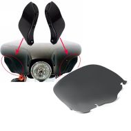 Set: Seitlicher Windabweiser für Harley-Davidson Touring 96-13 schwarz Craftride + Windschild 12,5" für Harley-Davidson Electra-Street Glide 96-13 rauchgrau Craftride_1