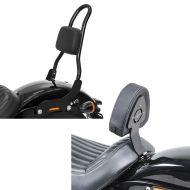 Set: Sissybar Harley Softail Street Bob 18-21 Craftride Fast Rider-S schwarz + Fahrer Sissybar für Harley Davidson Softail Street Bob 18-21 Fahrer Rückenlehne Craftride_1