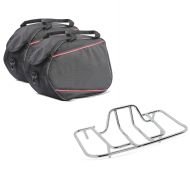 Set: Seitenkoffer Innentaschen 2x20L für Honda Gold Wing 1800 / 1500 + Gepäckträger Honda Goldwing GL 1800 01-16 chrom Craftride_1
