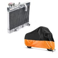 Set: Kühler KTM Freeride 250 F 250 R 350 12-19 Alu Radiator Wasserkühler + Abdeckplane KTM Freeride 250 F / R / 350 - 790 / 390 Duke Craftride XL in schwarz-orange_1