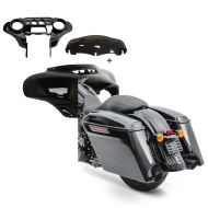 Set : Batwing Fairing Complete Set for Street Glide 14-22 Craftride + Stretched saddlebags for Street Glide (FLHX) 14-22 Latch Black Craftride