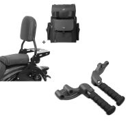 Set: Sissybar CL + Hecktasche für Indian Scout / Sixty 15-21 mit Gepäckträger Craftride + Sozius Fussrasten Set mit Halter für Indian Scout, Sixty, Bobber 15-19 Craftride_1