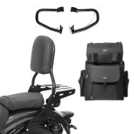 Set: Sissybar CL + Hecktasche für Indian Scout / Sixty 15-21 mit Gepäckträger Craftride + Sturzbügel Indian Scout/ Sixty 15-21 Craftride schwarz_1