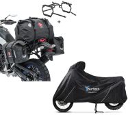 Set: Satteltaschen Set WP8 für Yamaha Tenere 700 19-21 mit Hecktasche und Kofferträger Bagtecs + Motorrad Abdeckplane Yamaha Tenere 700 Tourtecs XL schwarz_1