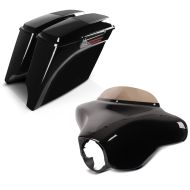 Set: Seitenkoffer Stretched für Harley Street Glide (FLHX) 06-13 Lautsprecher Latch Black Craftride + Batwing Verkleidung Set für Harley Street Glide 06-13 Craftride_1