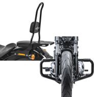 Set: Sissy Bar CSXL Fix für Harley Softail Street Bob 18-21 Gepäckträger schwarz Craftride + Motorrad Sturzbügel Craftride Mustache II für Harley Davidson Softail 18-21 in schwarz_1