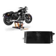 Set: Hebebühne Honda Shadow VT 750 C ConStands Mid-Lift L in orange + Wasserkühler für Honda Shadow VT 750 C 97-03 Radiator Kühler_1