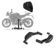 Set: ConStands Zentralständer für Kawasaki Z 900 17-21 Power Evo + Abdeckplane + Sturzpads für Kawasaki Z 900 17-21 Crashpads Motoguard RSC1 schwarz_1