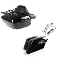 Set: Topcase King NHB für Harley Fat Boy / 114 schwarz Craftride + Set mit Seitenkoffer und Kofferträger CR für Harley Fat Boy 90-17 LB Craftride_1