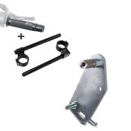 Set: Stummellenker Set für Honda CBR 1000 RR Fireblade / SP Clip On 22mm und Griffe Zaddox S-G1 + Adapterplatte für ConStands Power Honda CBR 1000 RR Fireblade/ SP/ SP-2 08-19_1