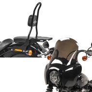 Set: Sissy Bar CSL Fix für Harley Softail Street Bob 18-21 Gepäckträger schwarz Craftride + Lampenmaske MG5 für Harley Softail Street Bob 18-20 Lampen Verkleidung rauchgrau Craftride_1
