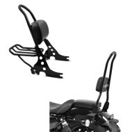 Set: Sissybar Harley Davidson Sportster 883 Iron 09-20 Craftride Fast Rider-M inkl. Gepäckträger schwarz + Sissy Bar CSXL Fix für Harley Davidson Sportster 883 Iron 09-20 schwarz Craftride_1