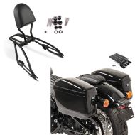 Set: Sissybar Harley Davidson Street 750 15-20 Craftride Fast Driver-S inkl. Gepäckträger schwarz + Seitenkoffer Set für Harley Davidson Street 750 / 500 Craftride Nevada je 20Ltr_1