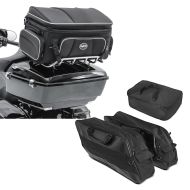 Set: Hecktasche für Harley Davidson Electra Glide Ultra Limited Topcase Tasche Craftride TT1 73Ltr + Innentaschen Set für Harley Electra Glide Ultra Limited 09-21 Craftride Seitenkoffer / Topcase_1