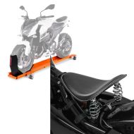 Set: Rangierschiene Harley Rocker / C ConStands Smart-Mover mit Wippe orange + Solo Federsattel für Harley Davidson Rocker / C BR1 Craftride_1