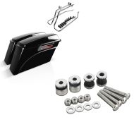 Set: Set mit Seitenkoffer und Kofferträger CR für Harley Fat Boy 90-17 LB Craftride + Anbausatz Docking Hardware Kit für Harley-Davidson Fat Boy 90-99 Craftride_1