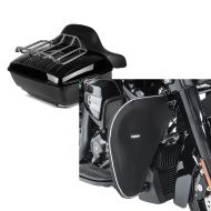 Set: Topcase King OLR für Harley Heritage Softail Classic / 114 schwarz Craftride + Sturzbügel Spritzschutz für Harley Davidson Heritage Softail Classic 88-17 Beinwärmer Craftride BT2_1