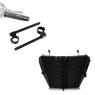 Set: Wasserkühler für Honda CBR 1000 RR Fireblade 08-11 Radiator Kühler + Stummellenker Set für Honda CBR 1000 RR Fireblade / SP Clip On 22mm und Griffe Zaddox S-G1_1