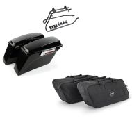 Set: Seitenkoffer für Harley Davidson Heritage Softail Classic 88-17 Craftride inkl. Kofferträger schwarz + Koffer Innentaschen für Harley Heritage Softail Classic / 114 BG1 Craftride Paar_1