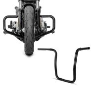 Set: Motorrad Sturzbügel Craftride Mustache Harley Davidson Softail 18-21 in schwarz + Lenker Ape Hanger Classic 18" für Harley Softail Street Bob schwarz Craftride_1