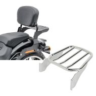 Set: Sissy Bar CSX Fix für Harley Night Train 06-09 mit Gepäckträger schwarz Craftride + Gepäckträger für Harley-Davidson Softail 06-17 chrom Craftride_1