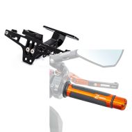 Set: Kennzeichenhalter für KTM 390 Duke / 125 Duke Nummernschildhalter Zaddox NH2 + Lenkergriffe für KTM 790 / 390 / 125 Duke Zaddox LG4 orange_1