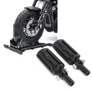 Set: Radwippe für Harley Fat Boy / 114 Constands Easy Plus Vario einstellbar schwarz + Sozius Fussrasten Set mit Halter für Harley Fat Boy 00-17 BL1 schwarz Craftride_1