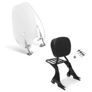 Set: Windschild Abnehmbar für Harley-Davidson Sportster 883 Iron 09-20 Craftride + Sissybar für Harley Davidson Sportster 883 Iron 09-20 Craftride inkl. Gepäckträger und Docking Kit schwarz_1