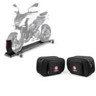 Set: Rangierschiene BMW R 1200 S / ST / RS / RT / CL ConStands Smart-Mover mit Wippe grau + Innentasche Bagtecs MS2 für BMW R 1200 RT 05-12 für original Seitenkoffer_1