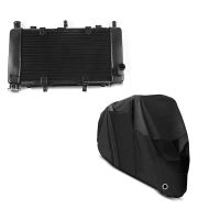 Set: Wasserkühler für Yamaha FZ6 04-06 Radiator Kühler + Abdeckplane Yamaha FZ6 / Fazer / S2 / FZ6 S2  FZ8 Craftride XL in schwarz_1