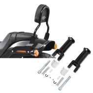 Set: Sissy Bar CL Fix für Harley Fat Bob / 114 18-21 schwarz Craftride + Sozius Fussrasten-Halter für Harley Davidson Softail 18-21 Craftride schwarz_1