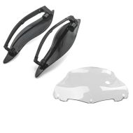 Set: Seitlicher Windabweiser für Harley-Davidson Touring 14-21 schwarz Craftride + Windschild Wave 9" für Harley Electra Glide Ultra Limited 14-21 klar Craftride_1