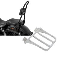 Set: Sissybar Harley Davidson Dyna Super Glide Custom 06-15 Craftride Fast Rider-L schwarz + Gepäckträger für Harley Dyna Super Glide Custom 06-15 chrom Craftride_1