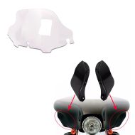 Set: Seitlicher Windabweiser für Harley-Davidson Touring 96-13 schwarz Craftride + Windschild Wave 8" für Harley Electra Glide Classic 96-12 klar Craftride_1