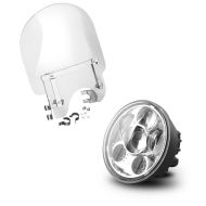 Set: Windschild für Harley-Davidson Sportster 1200 Custom 96-18 Craftride + Hauptscheinwerfer LED 5,75 Zoll für Harley Sportster 1200 Custom 96-20 chrom von Craftride_1