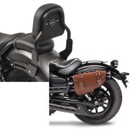 Set: Sissy Bar XS3 für Honda Rebel 500 17-21 schwarz Craftride + Satteltasche Honda Rebel 500 Craftride Arizona 3Ltr links in braun_1