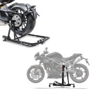 Set: Zentralständer für Triumph Speed Triple RS 18-20 Motorradheber Power-Evo ConStands + Rangierhilfe Triumph Speed Triple RS 18-20 Montageständer ConStands Single Mover Schwarz_1