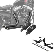 Craftride Exhaust Muffler Short Shot Motorbike rear Silencer fits for Harley Davidson Sportster 04-13 in black + Set: fits forward controls fits for Harley Davidson Sportster 04-13 in + Footpegs Driver-Passenger BQ fits for Harley Davidson Universal