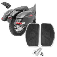 Set: Motorbike Side Case Set Craftride Delaware 33Ltr right and left incl. Mounting kit in black + Universal Rear Floorboards for Cruisers Baggers Passenger Footpegs Craftride FB3