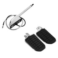 Set: Antenna Kit compatible with Honda Goldwing 1800 01-16 Radio Audio Navi GPS Craftride + Driver Footpegs compatible with Honda Goldwing GL 1800 01-16 Footrests Craftride