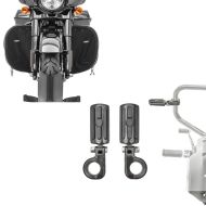 Set: Motorbike Crash Bar Highway Footpegs Craftride CF15 for 1.26 inch in black + Crash bar soft lowers compatible with Harley Davidson Touring 1980-23-24 Soft lower fairing Craftride