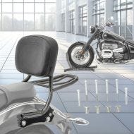 Set: Sissy Bar compatible with BMW R 18 / Classic 18-24 detachable Backrest + luggage rack Craftride QL2 + Adapter kit for mounting sissy bars with original side cases compatible with BMW R18 20-24 Craftride