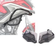 Set: Fairing Crash bar L compatible with Honda NC 750 X / 700 X 12-20 upper engine guard Motoguard + Handguards compatible with Honda NC 750 X / NC 700 X / S 12-20 with extension Motoguard XL