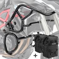 Set Sturzbügel + Taschen für BMW F 800 GS 08-17 Schutzbügel oben unten Motoguard CB8_1