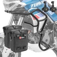 Set Engine Guard + Auxiliary lights compatible with Aprilia Tuareg 660 22-24 crash bar Motoguard + Crash bar Bag pair 2x10L Bagtecs CB4 black