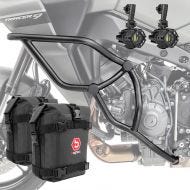 Set Crash bars + Auxiliary lights + bags fit for Yamaha Tracer 9 / GT 21-24 Motoguard KT11 black