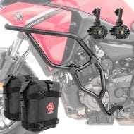 Set Crash bars + Auxiliary lights + bags fit for Yamaha Tracer 7 / GT 21-24 Motoguard KT16 black