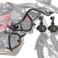 Set Crash Bars + Auxiliary lights fits for BMW F 700 GS 13-17 Fog lights Motoguard