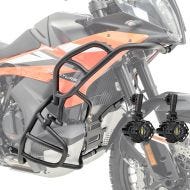 Set Crash Bars + Auxiliary lights fits for KTM 790 / 890 Adventure / R 23-24 Fog lights Motoguard SH27 black