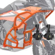 Set Crash Bars + Auxiliary lights fits for KTM 790 / 890 Adventure / R 23-24 Fog lights Motoguard SH27 orange